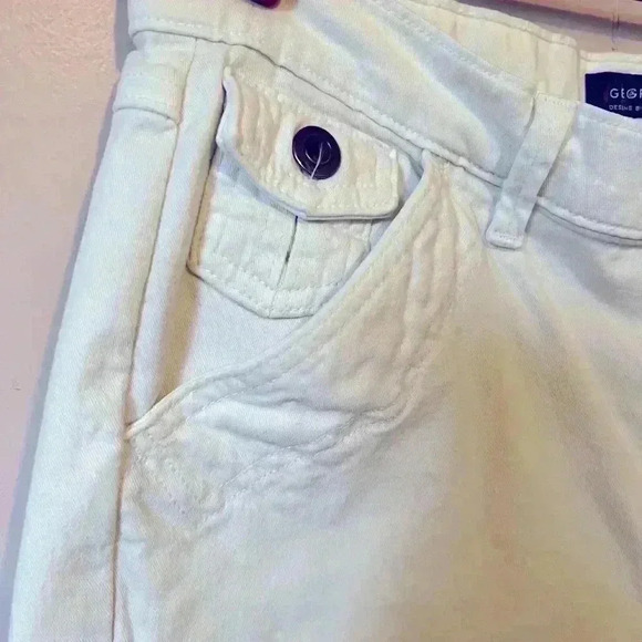 George Straight Leg Painters Cargo Jeans Women's Size 12 White Mid Rise - Picture 4 of 6